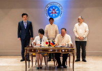 Japan's Foreign Minister Yoko Kamikawa and Defence Minister Minoru Kihara meet with Philippine President Ferdinand Marcos Jr in Manila